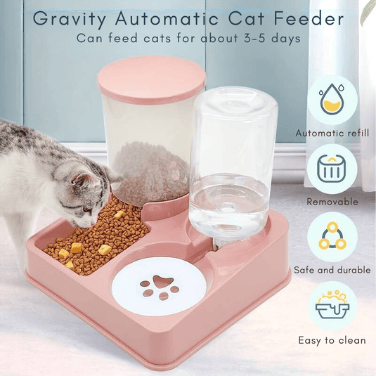 Automatic Pet Feeder with Water Dispenser – 2-in-1 Station