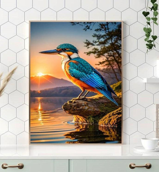 Kingfisher at Sunrise 5D Diamond Painting Kit