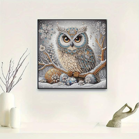 Regal Winter Owl 5D Diamond Painting