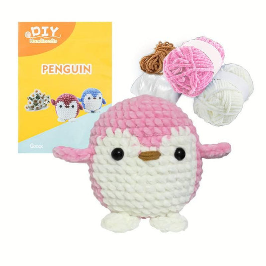 Pink Penguin Crochet Kit - Beginner Friendly