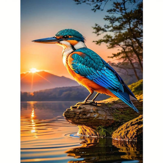 Kingfisher at Sunrise 5D Diamond Painting Kit