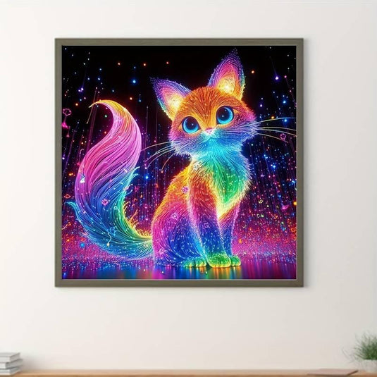 Neon Cat Diamond Painting Kit