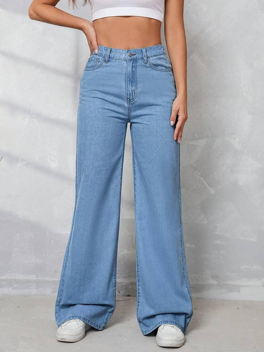 Wide-Leg High Waisted Jeans