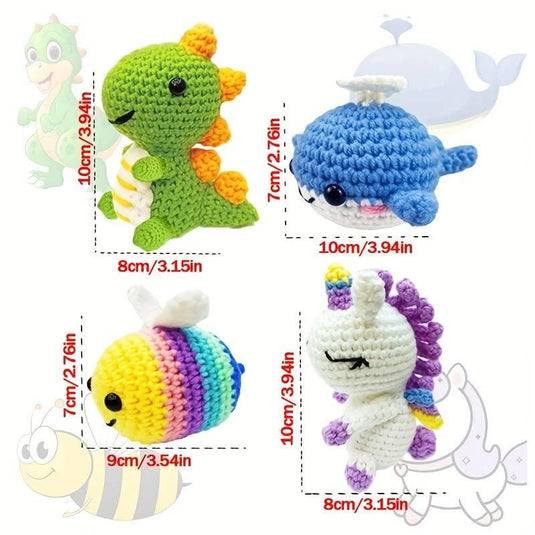 4 Pieces Set Animals Crochet Kit