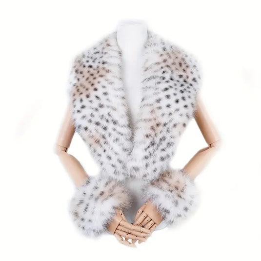 Faux Fur Scarf and Cuffs Set