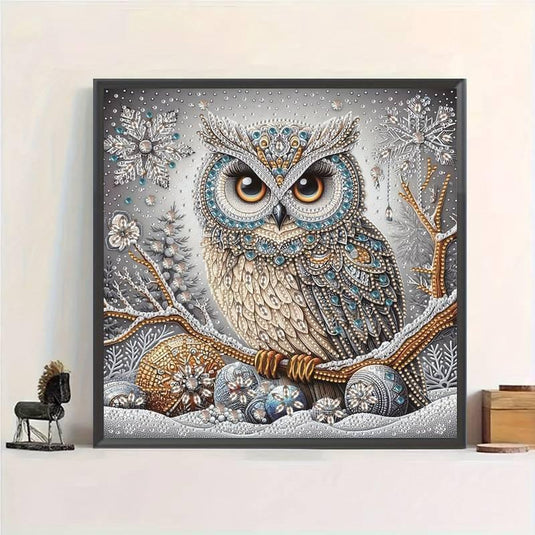 Regal Winter Owl 5D Diamond Painting