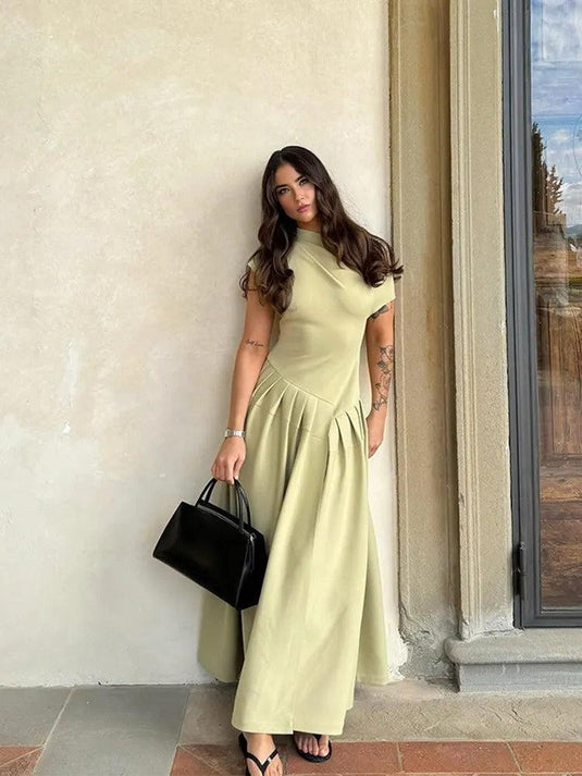 Classic Pleated Maxi Dress