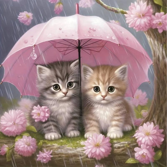 Kitten Umbrella 5D Diamond Painting