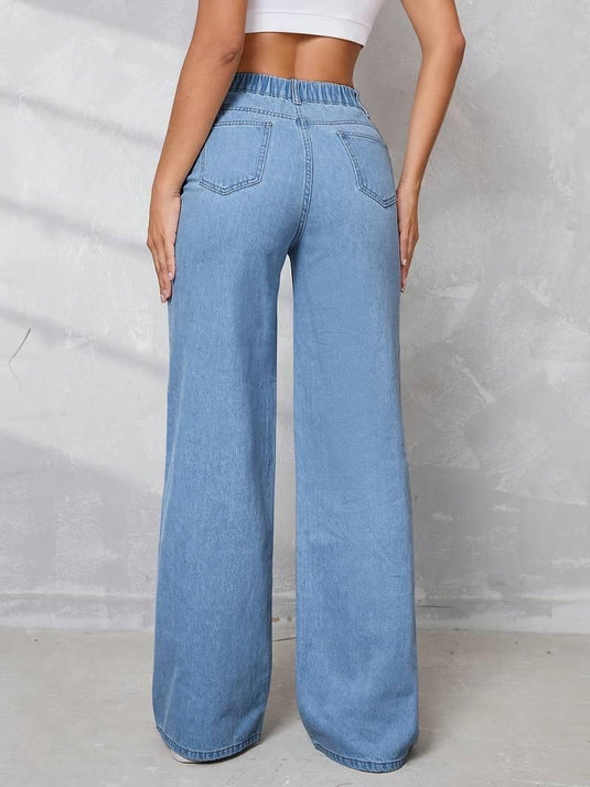 Wide-Leg High Waisted Jeans