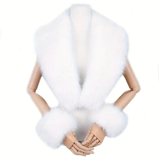 Faux Fur Scarf and Cuffs Set